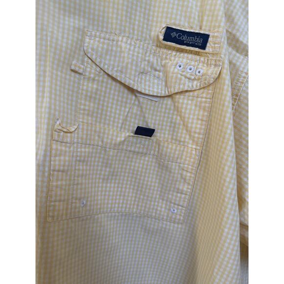 Columbia PFG Shirt Mens 3XL Super Bonehead Vented Fishing Button Down Yellow - Picture 2 of 9